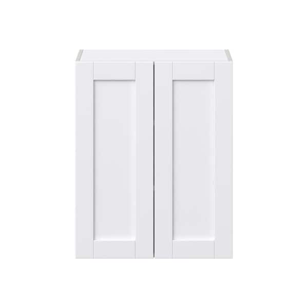 Mancos Glacier White Shaker Assembled Wall Kitchen Cabinet (24 in. W x 30 in. H x 14 in. D)