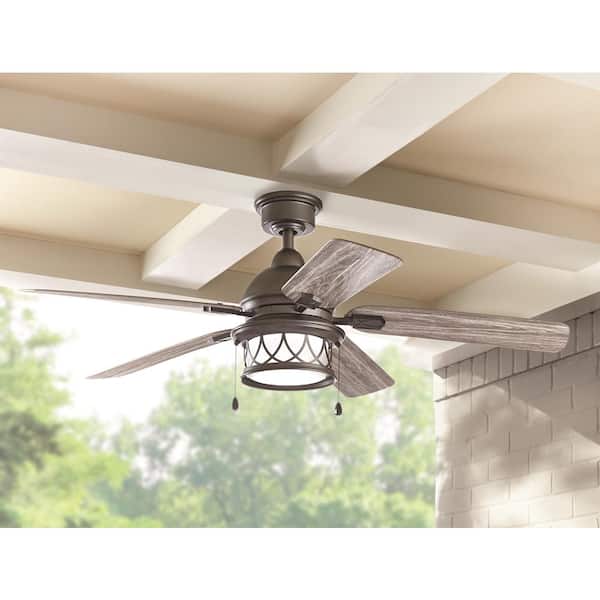 Artshire 52 in. Integrated LED Indoor/Outdoor Natural Iron Ceiling Fan with Light Kit