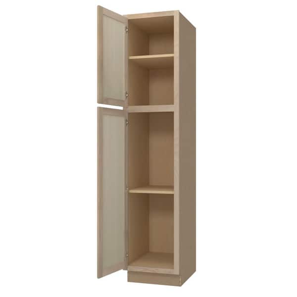 18 in. W x 24 in. D x 84 in. H Assembled Pantry Kitchen Cabinet in Unfinished with Recessed Panel