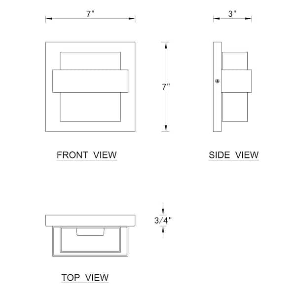 2-Light Matte Black Aluminum LED Wall Lantern Sconce