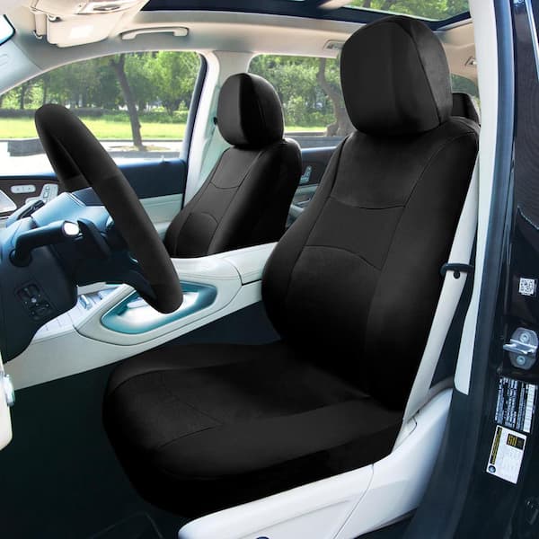 Light and Breezy Fabric 21 in. x 21 in. x 2 in. Full Set Seat Covers with Steering Wheel Cover and 4-Seat Belt Pads