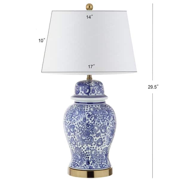 Ellis 29.5 in. H Ceramic Table Lamp, Blue/White