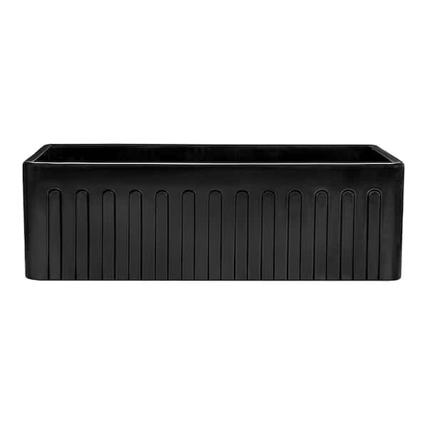 Reversible Farmhouse Apron-Front Fireclay 33 in. x 20 in. Single Bowl Kitchen Sink in Gloss Black