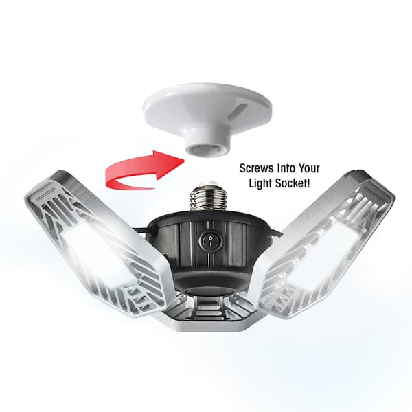 3500 Lumens 11.5 in. Single Pole Occupancy LED Flush Mount Garage Light