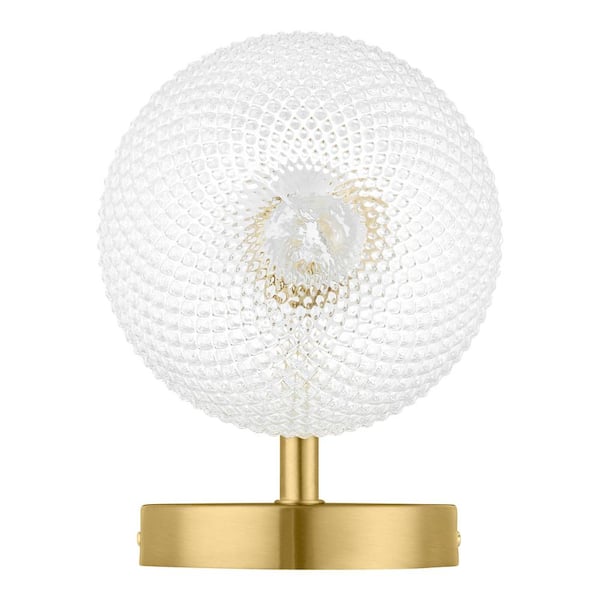 Walsh 1-Light Brass Wall Sconce Light with Prismatic Glass Shade