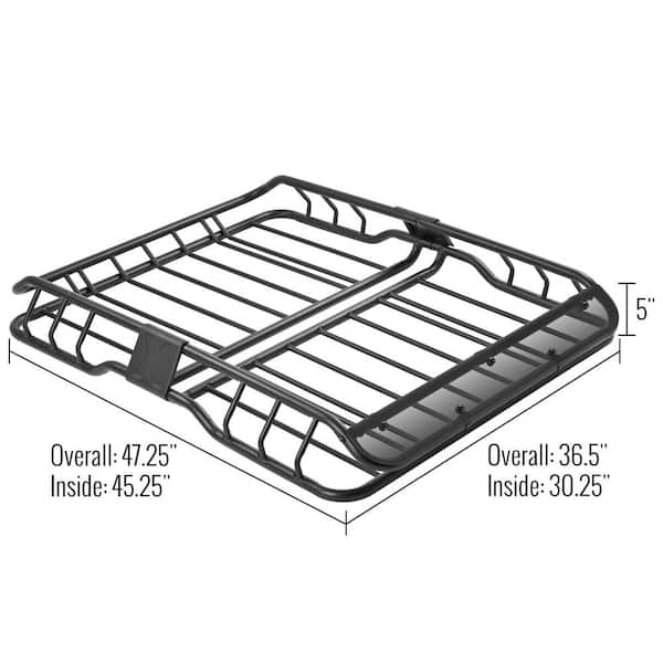 150 lbs. Steel Roof Cargo Basket with Wind Fairing