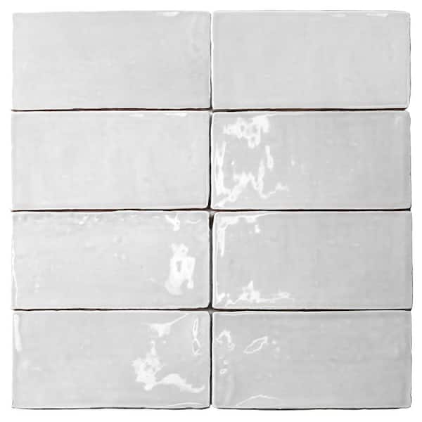 Catalina White 3 in. x 6 in. Polished Ceramic Subway Wall Tile (5.38 sq. ft./case)