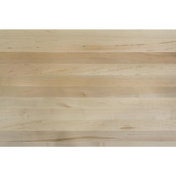 6 ft. L x 48 in. D x 1.75 in. T Finished Maple Solid Wood Butcher Block Island Countertop With Eased Edge