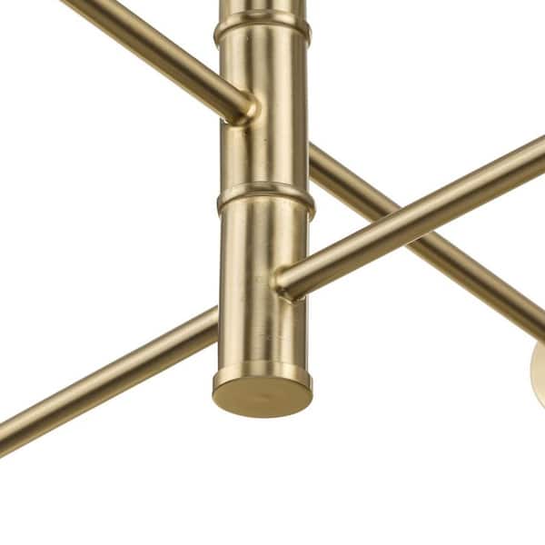 Noda 60-Watt 6-Light Brushed Gold Shaded Pendant Light Contemporary