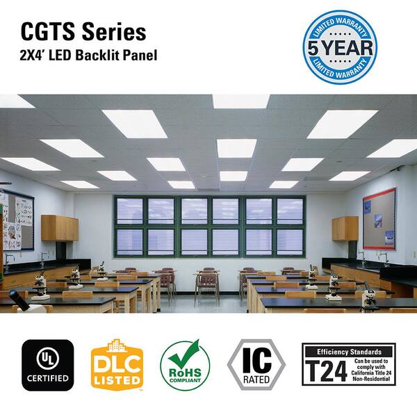 2 ft. x 4 ft. Selectable Lumens 3600/5000/6400, Integrated LED Panel Light, Selectable CCT 3500K/4000K/5000K