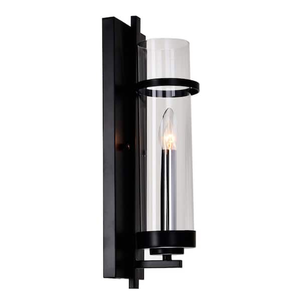 Sierra 1 Light Wall Sconce With Black Finish