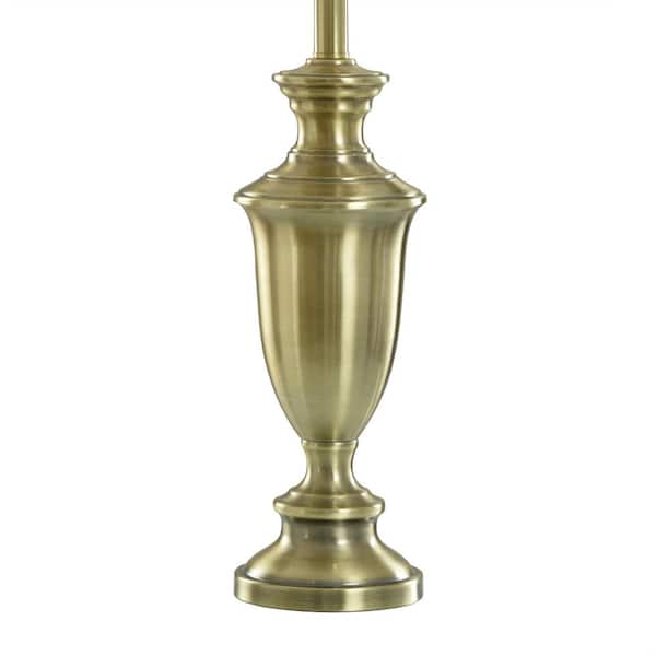 30 in. Table Lamp - Mercury Glass Finish - Off-White Hardback Fabric Shade