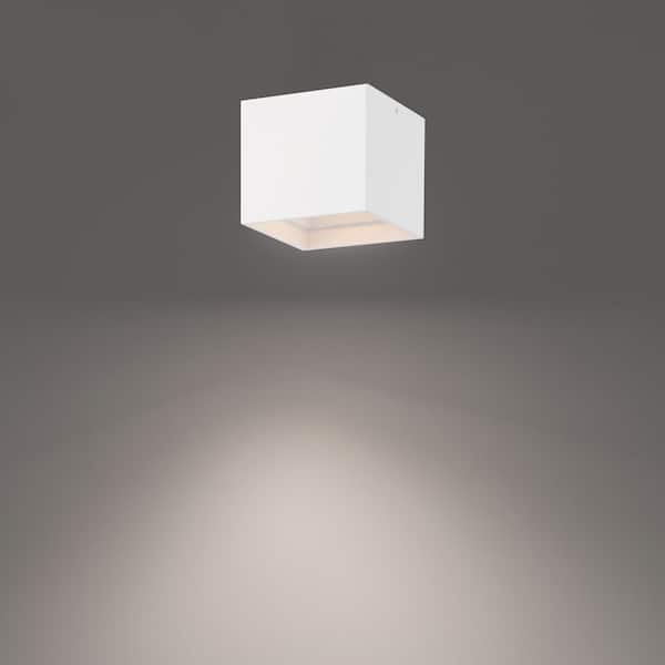 Downtown 1-Light White LED Outdoor Flush Mount Light with and Selectable CCT