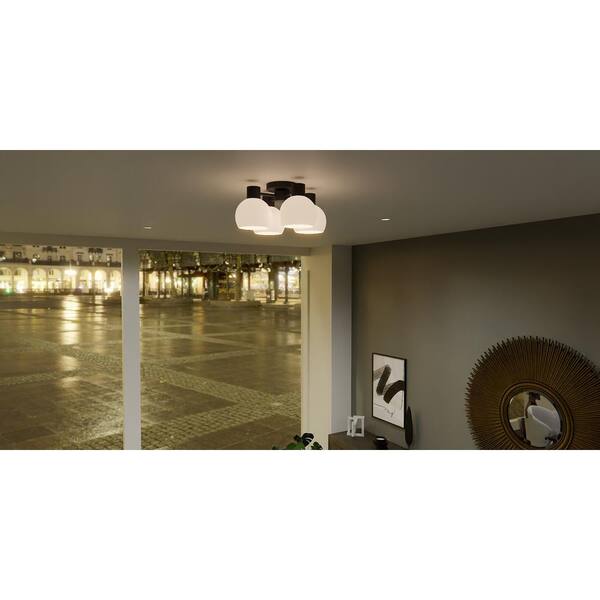 Donahue 18 In. Matte Black Semi-Flush Mount