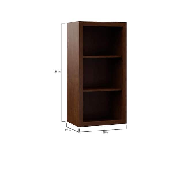 Designer Series Soleste Assembled 18x36x12 in. Wall Open Shelf Kitchen Cabinet in Spice