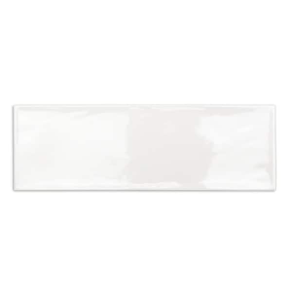 Pier White 4 in. x 12 in. 6 mm Polished Ceramic Subway Wall Tile (33-Piece) (10.76 sq. ft./Box)