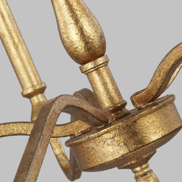 Lanne 5-Light Antique Gild Classic Traditional Hanging Candlestick Chandelier