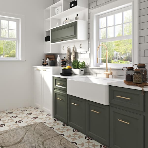 Grove White Fireclay 36 in. L x 18 in. W Rectangular Single Bowl Farmhouse Apron Kitchen Sink with Grid and Strainer
