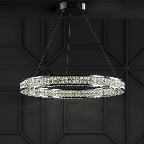 Benton 36-Watt Chrome/Clear Integrated LED Chandelier
