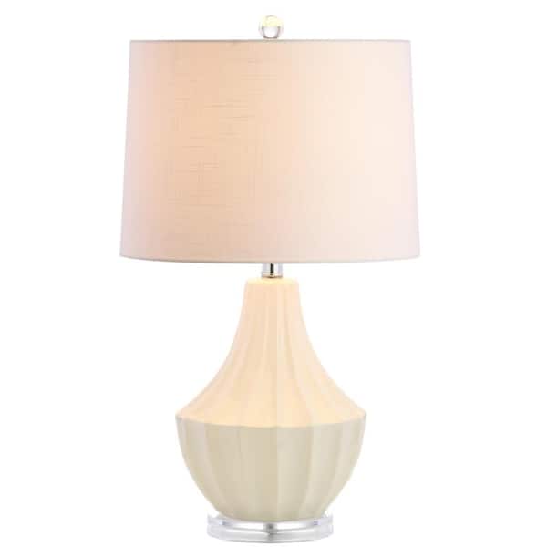Tate 24.5 in. Cream Ceramic Table Lamp