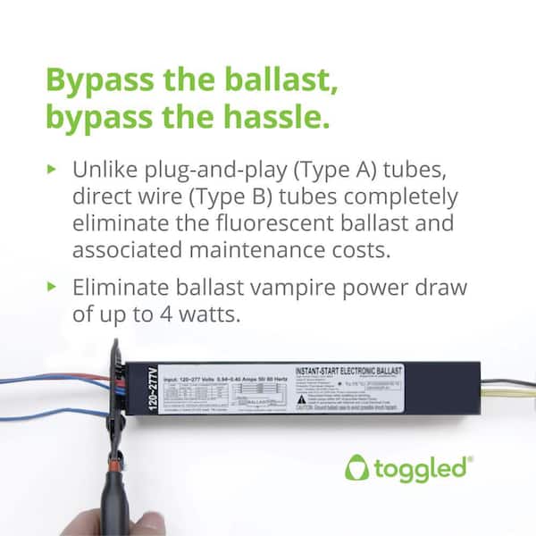 48 in. 16-Watt Daylight Deluxe T8 Dimmable Linear LED Tube Light Bulb (2-Pack)