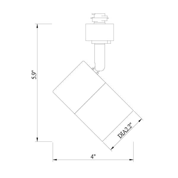 1-Light Black Integrated LED Linear Track Lighting Mini Cylinder Step Head