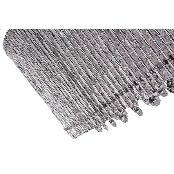 Pamina 4-Light Chrome Glam Chandelier with Drum Shade and Hanging Crystals