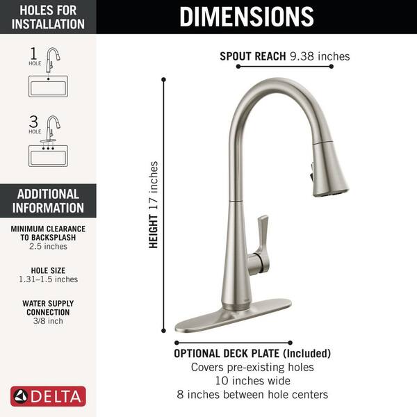 Banks Single-Handle Pull-Down Sprayer Kitchen Faucet with ShieldSpray in Stainless