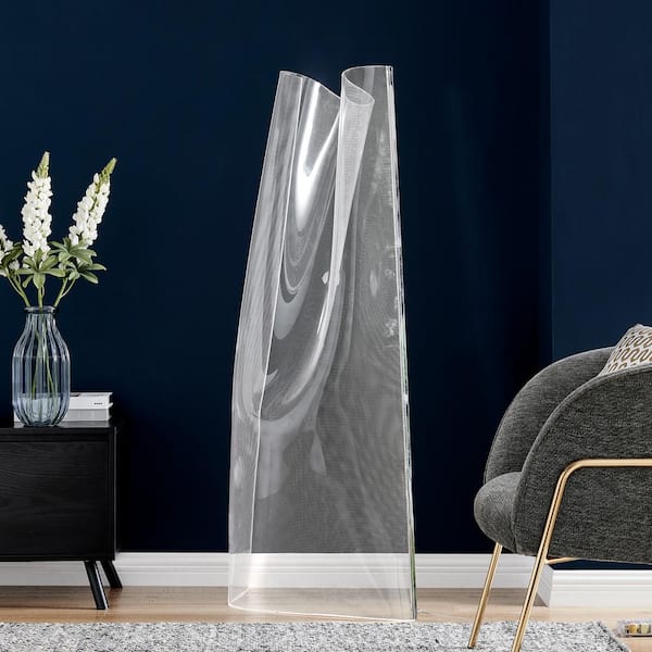 Modern Lace 55 in. Clear Acrylic Indoor Floor Lamp Chrome