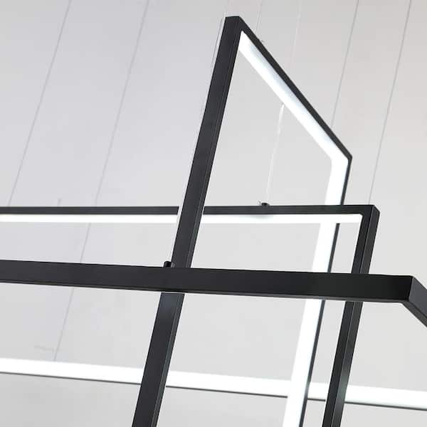 Boston 3 - Light Integrated LED Black Kitchen Island Chandelier with Wrought Iron Accents