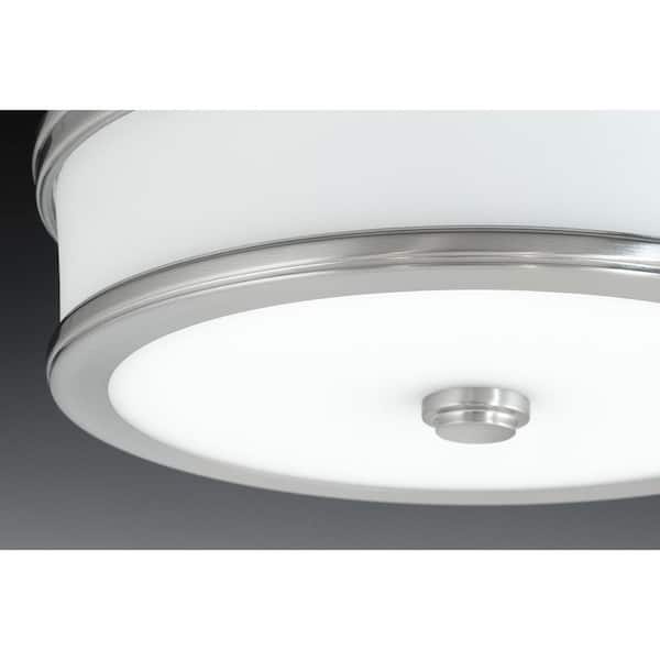 Bezel LED Collection 17-Watt Polished Chrome Integrated LED Flush Mount