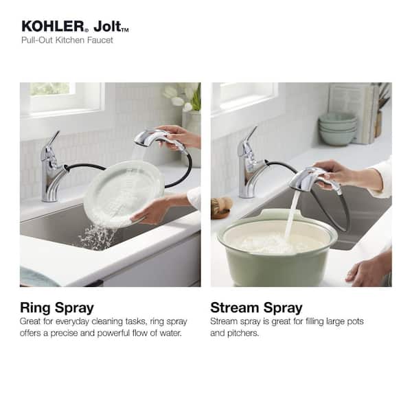 Jolt Single Handle Standard Kitchen Faucet in Vibrant Stainless