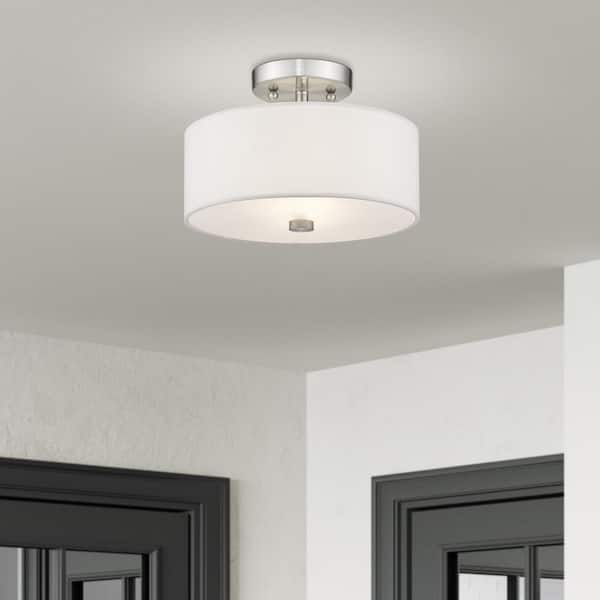 Mercury 2 Light Brushed Nickel Flush Mount