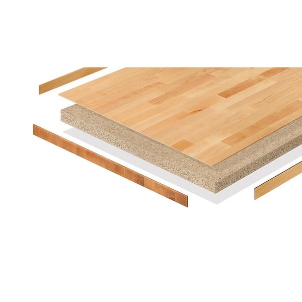 5 ft. L x 30 in. D Finished Engineered Birch Butcher Block Desktop Countertop