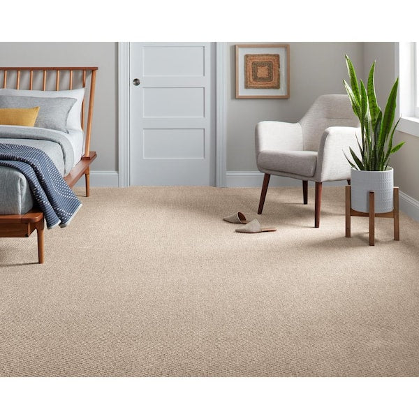 Pretty Penny  - Mist - Gray 50 oz. Triexta Pattern Installed Carpet