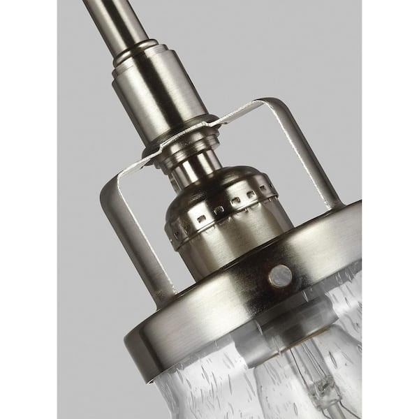 Belton 5.375 in. W. 1-Light Brushed Industrial Nickel Hanging Pendant