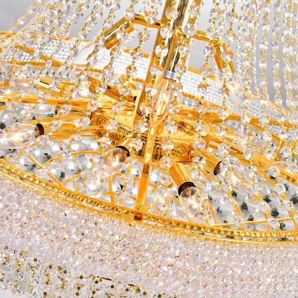 Empire 32 Light Down Chandelier With Gold Finish