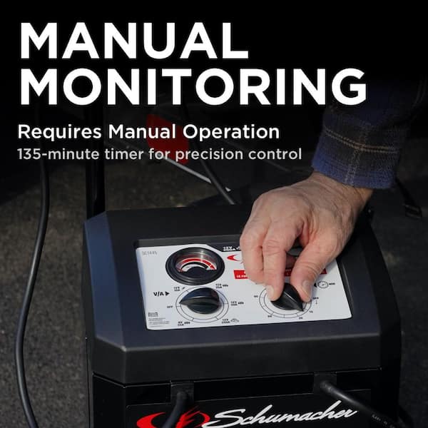 Automotive 6-Volt/12-Volt 250-Amp Manual Wheel Battery Charger and Jump Starter with a 135-Minute Timer