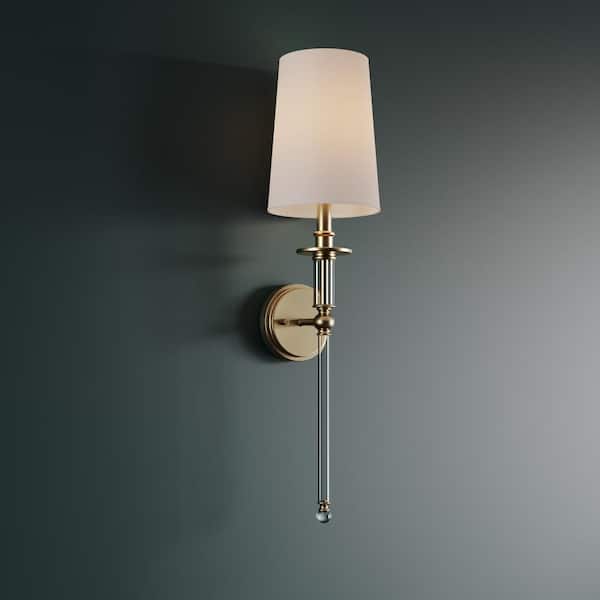 26 in. 1-Light Modern Gold Sconce
