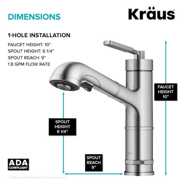 Allyn Pull-Out Single Handle Kitchen Faucet in Spot-Free Stainless Steel