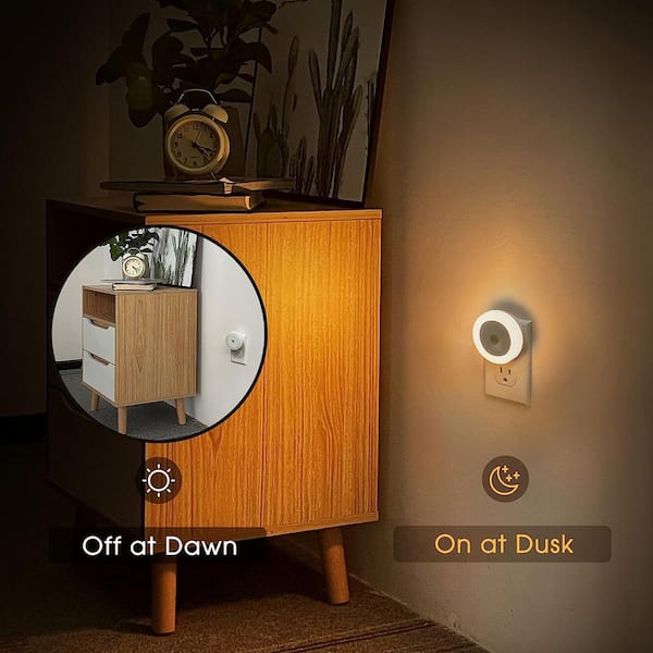 0.6-Watt Black 3000K Warm White Plug In Dusk to Dawn Integrated LED Night Light(4 Pack)