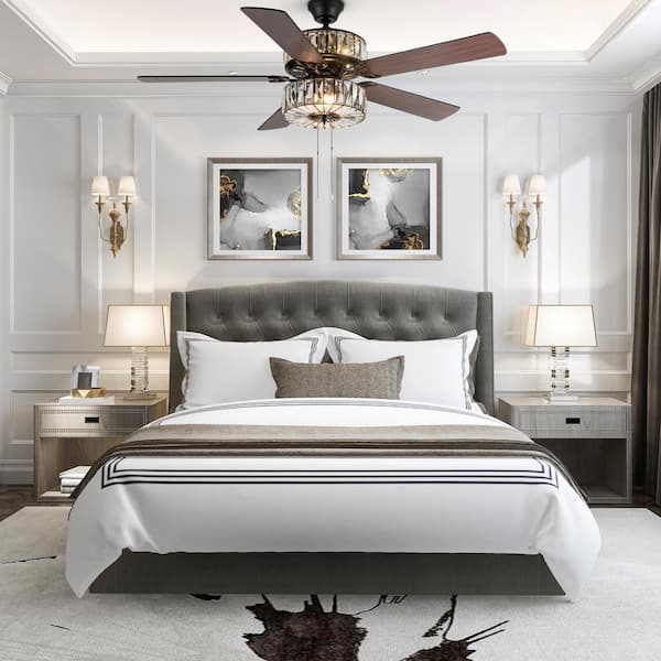 Duchess 52 in. Clear Crystal LED Ceiling Fan With Light