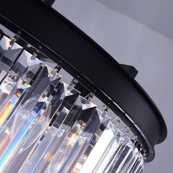 Annapolis 5-Light Black Unique/Statement Drum Chandelier with Crystal Accents