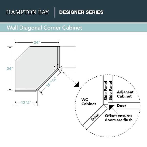 Designer Series Edgeley Assembled 24x42x12.25 in. Diagonal Wall Kitchen Cabinet in Thunder