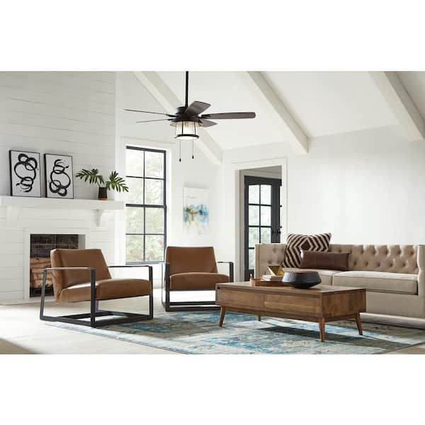 Shanahan 52 in. Indoor/Outdoor LED Bronze Ceiling Fan with Light Kit, Downrod and Reversible Blades