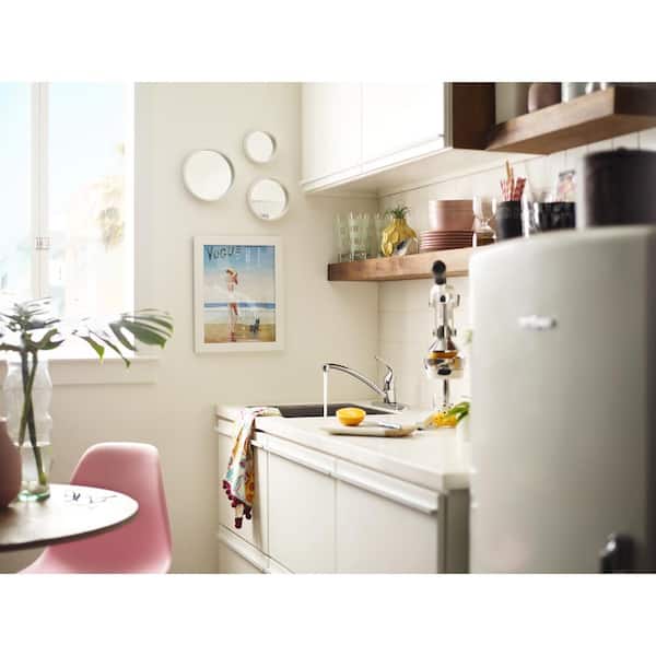 Adler Single-Handle Low Arc Kitchen Faucet in Chrome with Tool Free Install