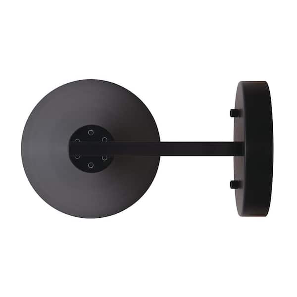 Arlo 12 in. 1-Light Matte Black Sconce with Metal Shade