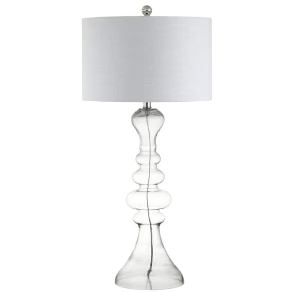 Madeline 35 in. Clear Curved Glass Table Lamp