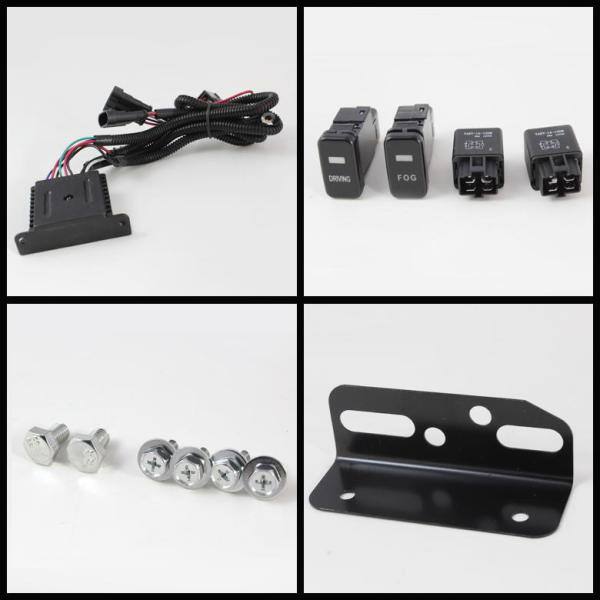 Toyota FJ Cruiser 07-14 Fog Lights With LED Daytime Running Lights W/Switch - Black