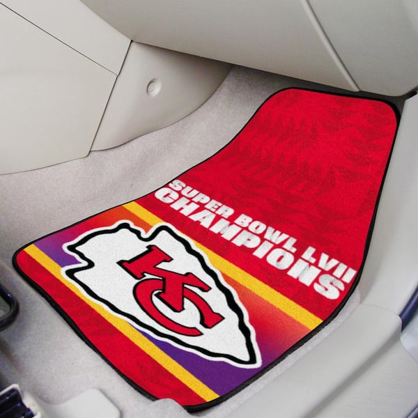 Kansas City Chiefs Super Bowl LVII Champions Front Nylon Carpet Car Mat Set - 2 Pieces